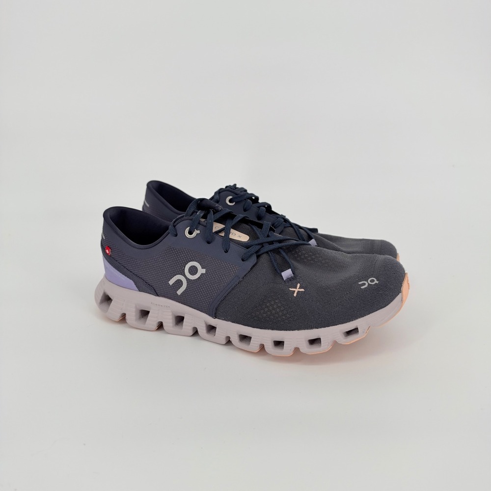 On Cloud X3 Running Shoes Womens 9 Navy Lavender Athletic Training Sneakers
